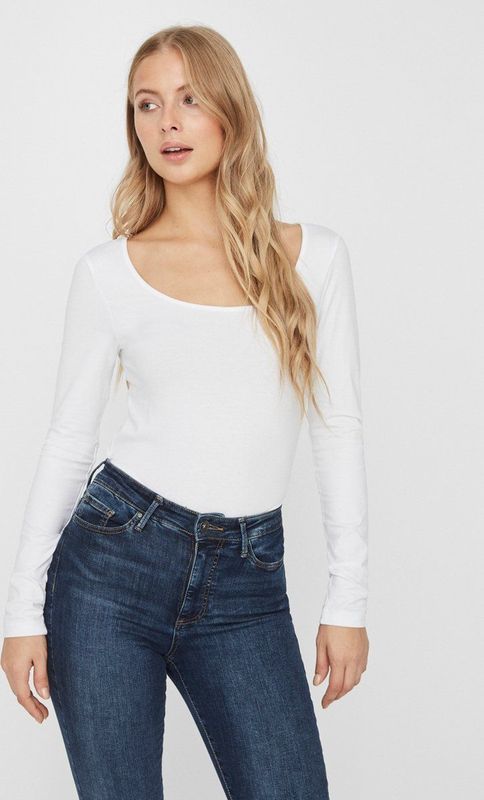 Vero Moda - T-shirt - Bright White - Katoen/Elastan