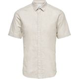 ONLY & SONS - Overhemd - Beige - Korte Mouw - Slim Fit - Modern