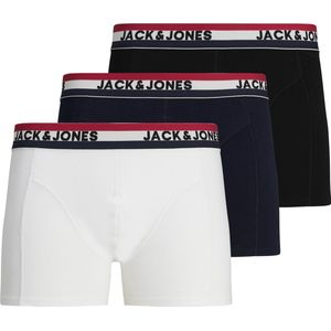 JACK & JONES Jacwaistband trunks (3-pack), heren boxers, zwart, blauw en wit
