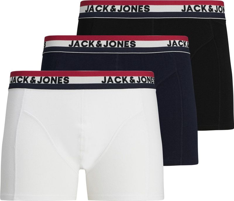 Jack & Jones Heren boxershorts trunks jacwaistband effen 3-pack