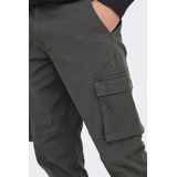 Only & Sons Broek Onscam Stage Cargo Cuff Pk 6687 N 22016687 Grey Pinstripe Mannen