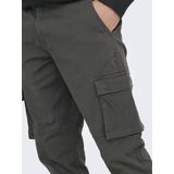 Only & Sons Broek Onscam Stage Cargo Cuff Pk 6687 N 22016687 Grey Pinstripe Mannen