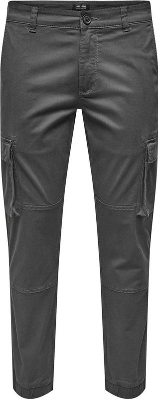 Only & Sons Broek Onscam Stage Cargo Cuff Pk 6687 N 22016687 Grey Pinstripe Mannen