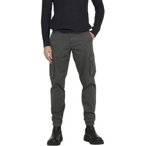 Only & Sons Broek Onscam Stage Cargo Cuff Pk 6687 N 22016687 Grey Pinstripe Mannen