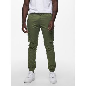 Onscam - Tapered Fit - Cargo Broek - Groen - Twill - Elastisch Detail