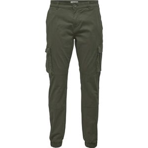 Onscam - Tapered Fit Cargo Broek - Groen - Twill - Gulp met Rits