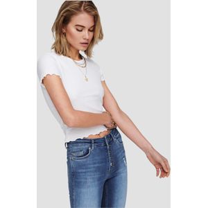ONLY - ONLEMMA 15201206 - T-shirt - Effen - Geribbeld - Stretchstof