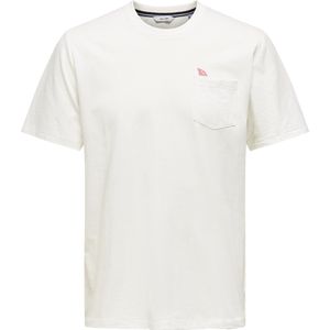 ONLY & SONS - INK REG SS - T-shirt - Cloud Dancer - Katoen