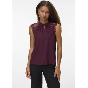 VERO MODA - Top - Korte Mouwen - Strikkraag - Polyester