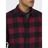 ONLY & SONS - Onsgudmund - Overhemd - Bordeaux - Katoen