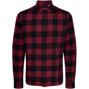 ONLY & SONS - Onsgudmund - Overhemd - Bordeaux - Katoen