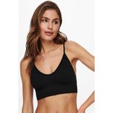 ONLY Niet-voorgevormde Bralette met Ribstuctuur Zwart