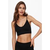 ONLY Niet-voorgevormde Bralette met Ribstuctuur Zwart