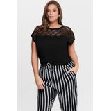 ONLY CARMAKOMA - Top - Zwart - Viscose - Kanten Detail