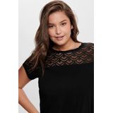 ONLY CARMAKOMA - Top - Zwart - Viscose - Kanten Detail