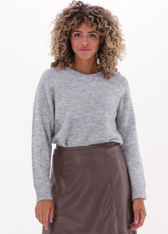 Selected Femme Lulu Ls Knit O neck B Truien & vesten Lichtgrijs