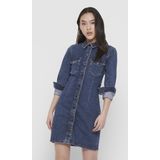 LEMMI - Donkerblauwe elastische jeans met slanke pijp