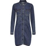 LEMMI - Donkerblauwe elastische jeans met slanke pijp