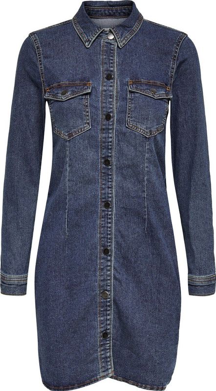 LEMMI - Donkerblauwe elastische jeans met slanke pijp