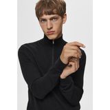 SELECTED HOMME - Vest - Zwart - Pima Katoen - Halve Ritssluiting
