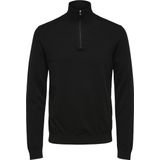 SELECTED HOMME - Vest - Zwart - Pima Katoen - Halve Ritssluiting