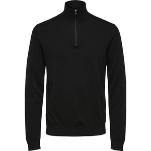 SELECTED HOMME - Vest - Zwart - Pima Katoen - Halve Ritssluiting