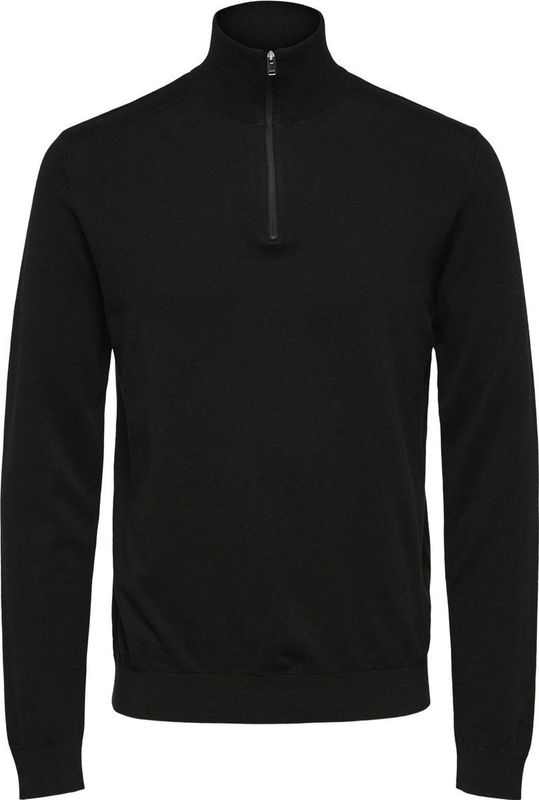 SELECTED HOMME - Vest - Zwart - Pima Katoen - Halve Ritssluiting