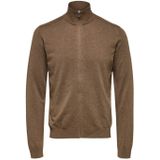 Selected - Berg Trui - Groen - Katoen - Volledige Rits