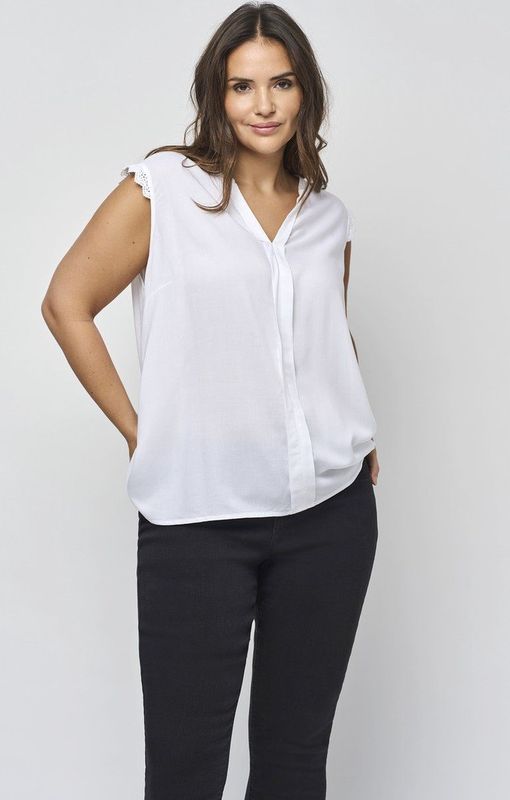 ONLY CARMAKOMA - CARMUMI - Top - V-hals - Wit