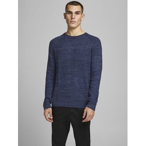 JACK&JONES - JJPANNEL KNIT CREW NECK - Heren Trui - Donkerblauw - Katoen