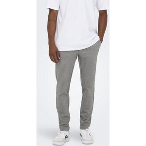 Only & Sons Heren Chino Broek ONSMARK PANT STRIPE GW 3727 tapered Grijs Volwassenen