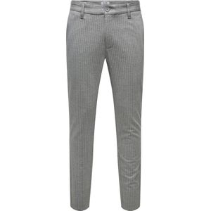 Only & Sons Heren Chino Broek ONSMARK PANT STRIPE GW 3727 tapered Grijs Volwassenen
