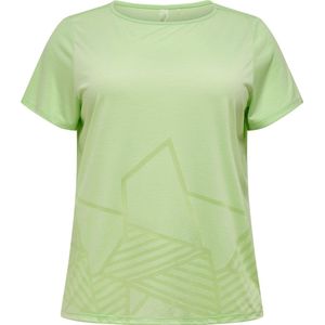 Only Play - Magdalena SS BURNOUT TEE - Curvy - Losvallend Dames Trainings T-shirt - Licht Doorschijnend Patroon