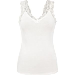 Pieces hemdje met kant - Lace Top - Barbera - Wit