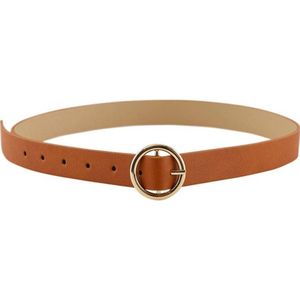 PIECES Pcbonna Jeans Belt Noos Riem voor dames, Cognac/detail: gouden gesp, 85