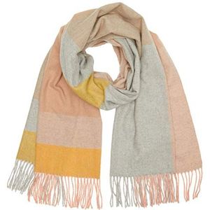 PIECES Vrouwelijke wollen sjaal, Checks: W Natural NGOL-LGRM/Misty Rose.