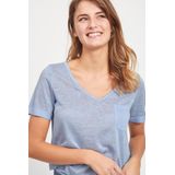 Object T-shirt Objtessi Slub S s V-neck Noos 23023816 Serenity Dames