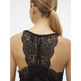 Vmana - Top - Zwart - Katoen - Mouwloos - Kanten Detail