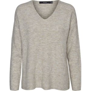 VERO MODA VMCREWLEFILE LS V-NECK BLOUSE - Gebreide Pullover - V-Hals - Lange Mouwen - Loose Fit