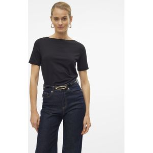VERO MODA Dames VMPANDA MODAL S/S TOP NOOS 10231753, zwart, S