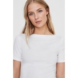 Vero Moda - Vmpanda Modal S/S Top T-shirt - Wit - Katoenmix
