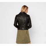 Leren Bikerjack - Zwart - Leer - Ritssluiting