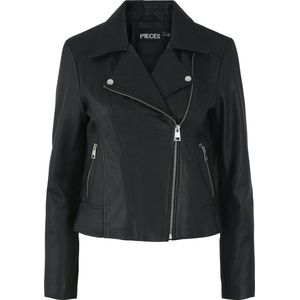 Leren Bikerjack - Zwart - Leer - Ritssluiting