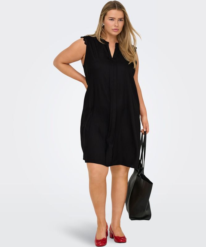 ONLY CARMAKOMA - Casual Jurk - Zwart - Mouwloos - V-Hals