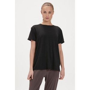 ATHLECIA - Lizzy W Slub S/S Tee - Training T-shirt - Zwart - Korte Mouw