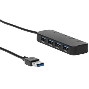 ProXtend USB3-HUB4B laptop dock & poortreplicator Bedraad USB 3.2 Gen 1 (3.1 Gen 1) Type-A Zwart