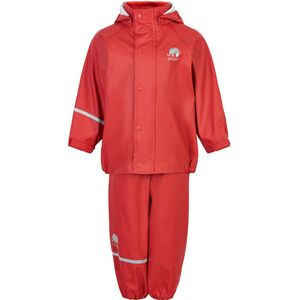 Celavi Unisex Basic Rainwear Set-Solid Pu regenjas, rood, 100 cm