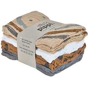 Pippi Organic Cloth Muslin zakdoek, zandschaal, 65 x 65 cm, uniseks, baby, zandschaal, 65 x 65 cm, zandschelp