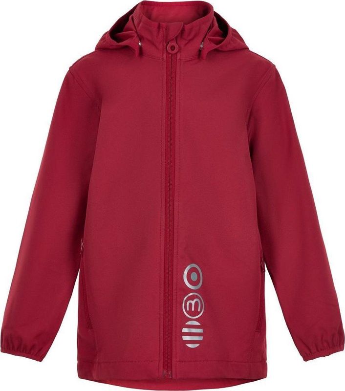 Minymo - Softshell Jas - Rood - Polyester - Waterdicht, Afneembare Capuchon, 2 Zakjes