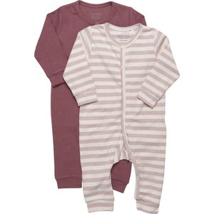 Minymo - Jumpsuit - Gestreept en Effen - Katoen - 2-pack